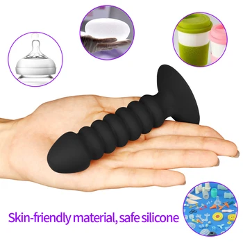 Anal Plug Bead Dildo Vibrator with Suction Cup Butt Plug Male Prostate Massager Clitoris Stimulator Unisex Sext Toys for Women 5