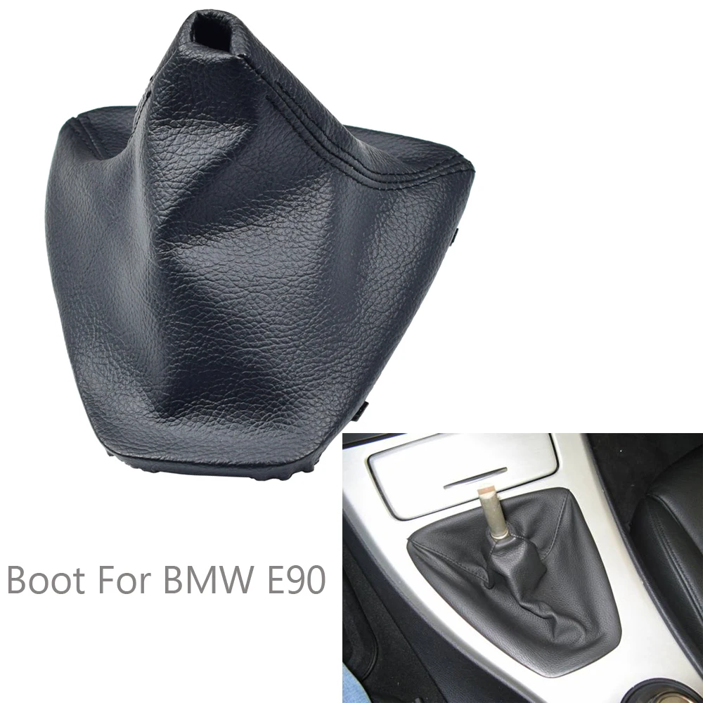 Автомобильный рычаг переключения передач ручной манжета ручного тормоза сдвиг ботинок черный кожаный ботинок автомобиль-Стайлинг для BMW E90