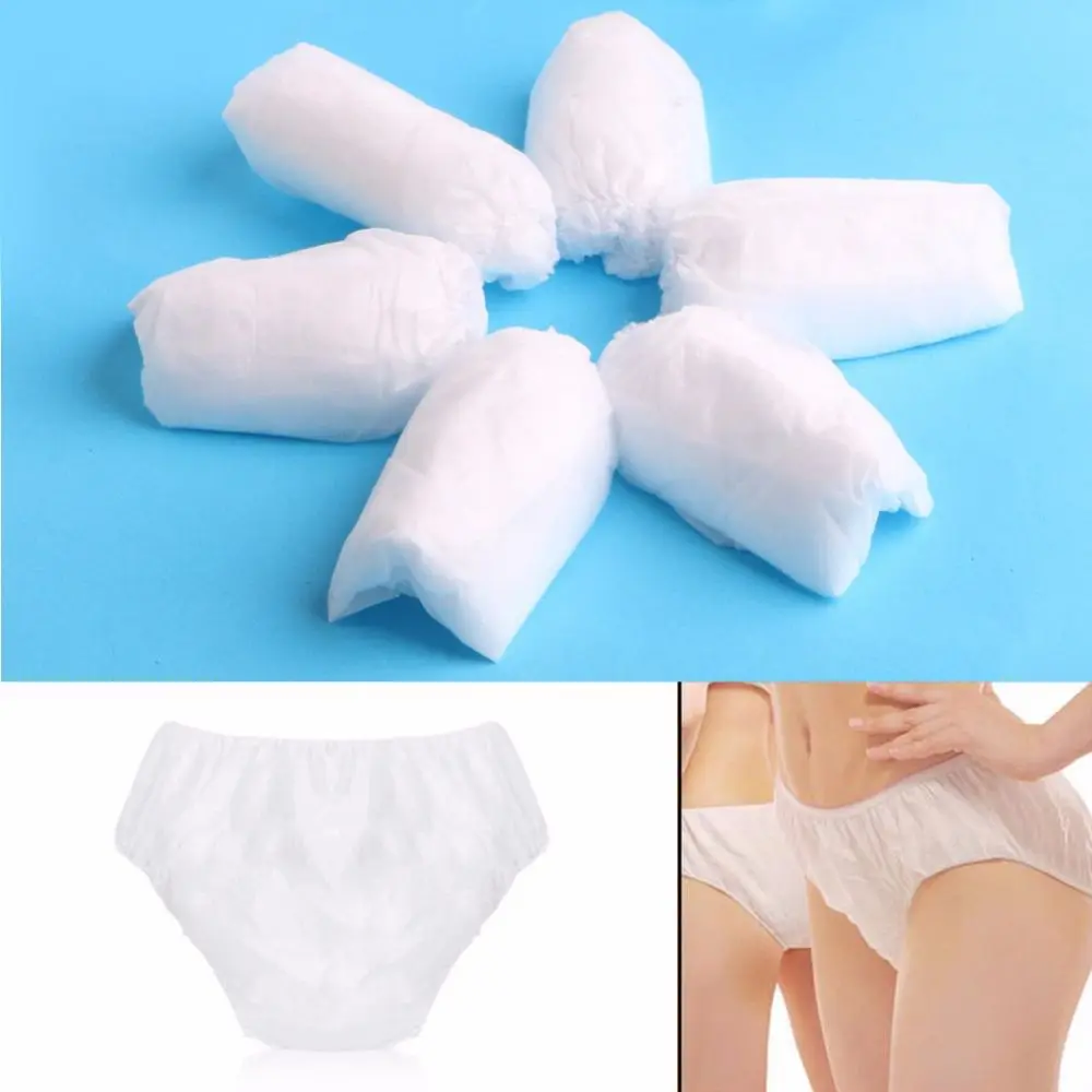 6Pcs/Set Non Woven Paper Brief Disposable White Unisex Panties