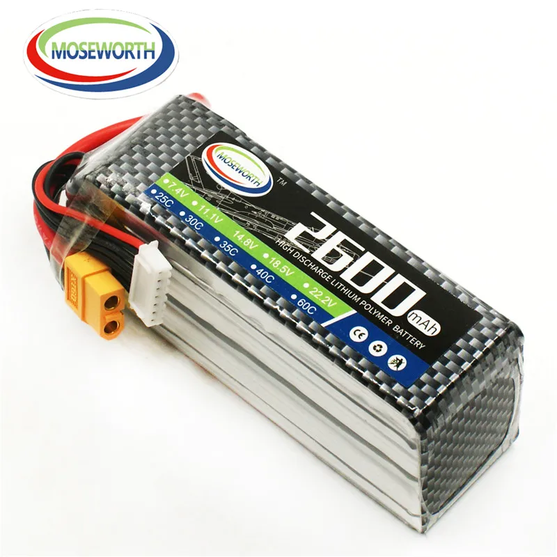 Аккумулятор LiPo 6S 22 2 в 2600 мАч 35C RC для вертолета автомобиля лодки танка дрона
