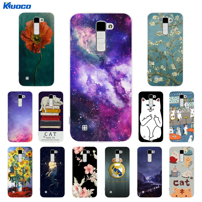 Мягкий ТПУ чехол для телефона LG K10 K 10 LTE K420N K430 K430DS 5 3 задняя крышка кошка пейзаж