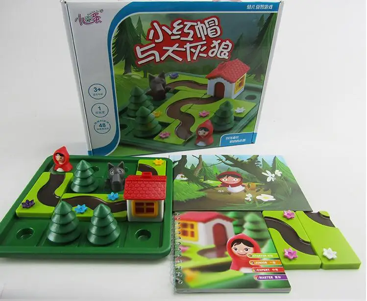 

48 Challenges Little Red Riding Hood Puzzle Toy For Children Board Game Intelligence Puzzle Toy English Mannual Kids Jigsaw Gift