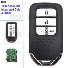WALKLEE Remote Key Suit for Honda Civic 72147-TEX-Z01 / 72147-TEX-Z012-M1 Car Smart Keyless Go 433MHz