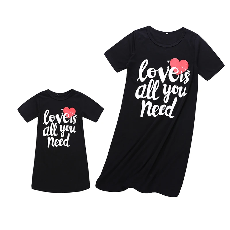 

mother daughter love dresses family look mommy and me matching outfits mom mum mama and daughter clothes summer dress clothing
