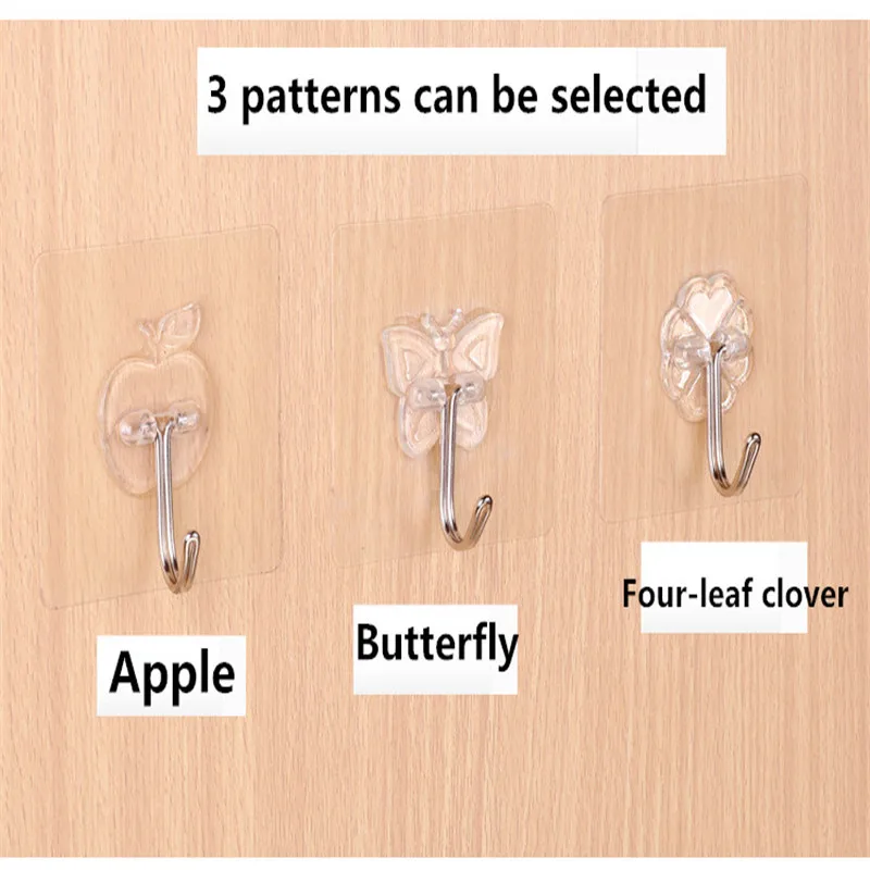 

3 PCS Waterproof Transparent Reusable wall Sticker Wall Hanger Waterproof Bathroom Kitchen Hook for Clothes and Towels(60*60mm)