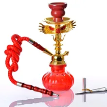4 цвета стеклянный кальян набор с металлический Орел ремесло 28 см кальян керамическая чаша шланг щипцы для углей вода трубка Кальян Аксессуары