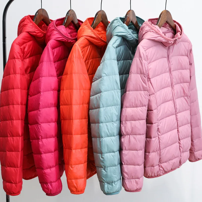 

Women's Down Jackets Plus Size Light Down Jackets Women Hooded Winter Clothing Down Coat Casual White Duck Down Female Jackets