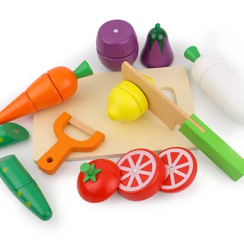 

1 Set Wooden Toy Game Simulation Kitchen Toys Cutting Fruit Vegetable Toys Montessori Early Education Gifts Pretend Play Toy D59