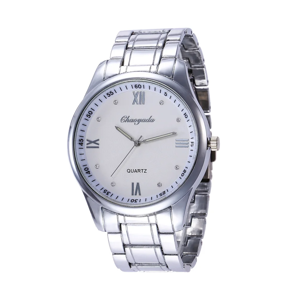 Роскошные парные часы из стали, мужские наручные часы, женские часы с большим циферблатом, водонепроницаемые модные часы, часы со льдом - Цвет: Silver White (Male)