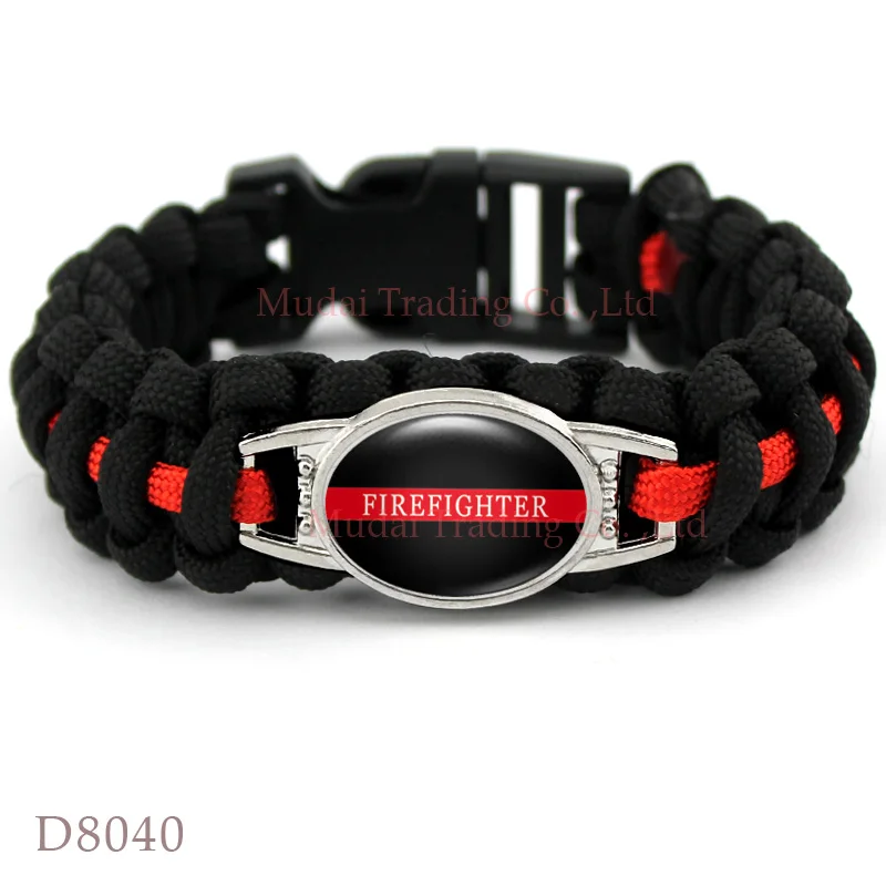 CustomTHIN красная леска FIRE Mom Paracord Открытый браслет для выживания кемпинга спорта