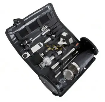 

professional bartender toolkit 16 pcs American bartender tool Kit shaker spoon Long folder Manual Juicer triangle mesh filter