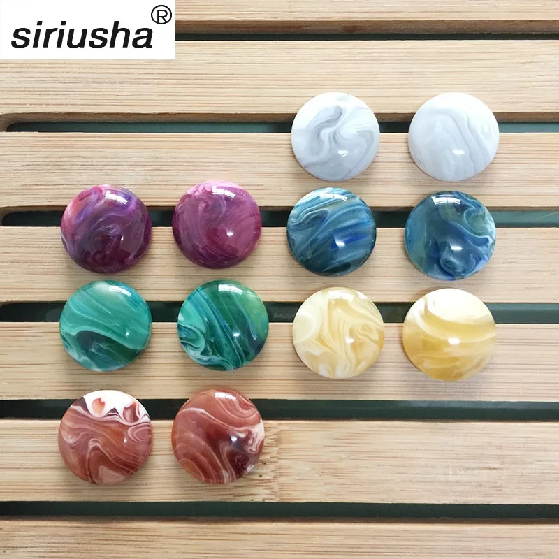 

Simple temperament wild female hit color acetate plate round earrings retro fashion multicolor earrings wholesale Y926