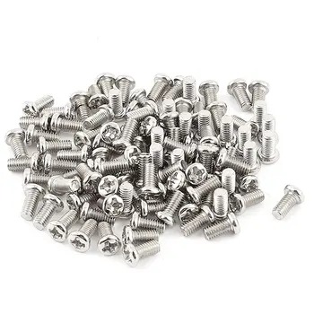 

100pcs M3x6mm Recessed Crosshead Cross Head Threaded Screw Fasten Bolt