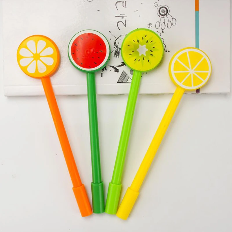 Горячая Распродажа Kawaii креативные фигурки с фруктами гелевая ручка милые студенческие канцелярские сахар-цветные водяные ручки Офисные