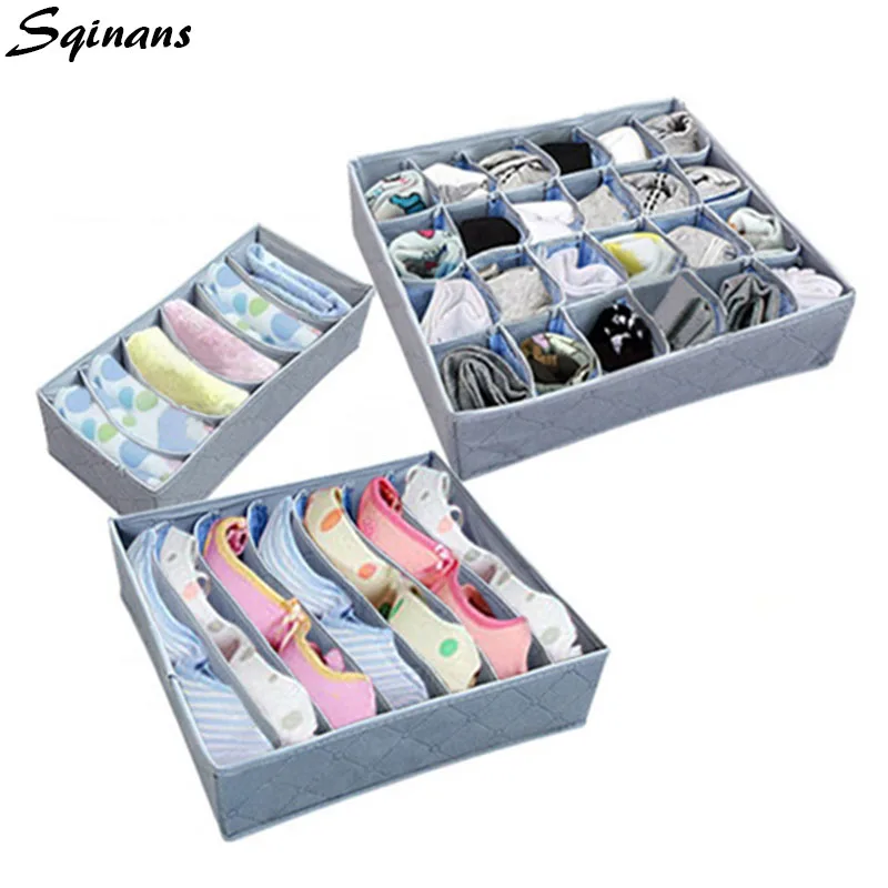 

3PCS/SET Foldable Socks Bra Underwear Organizer Box Home Wardrobe Closet Drawer Organizer Clothes Storage Box Drawer Divider
