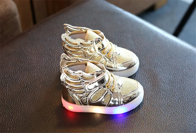 New Kids Glowing Sneakers Spring  Autumn Wing LED USB Luminous Lighted Shoes For Boys Girls Cute Children Lighted Sneaker XSKD01 (7)
