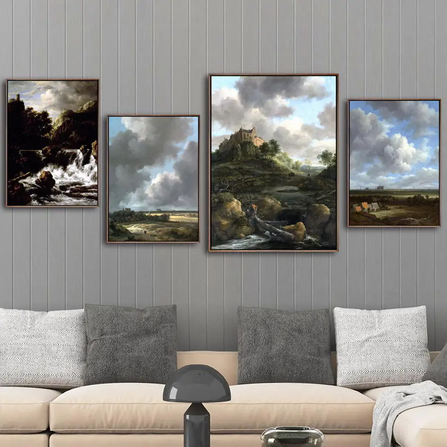 

Canvas Prints Modern Pictures Wall Art Waterfall Landscape Painting Home Decoration Modular Nordic Style Poster For Living Room