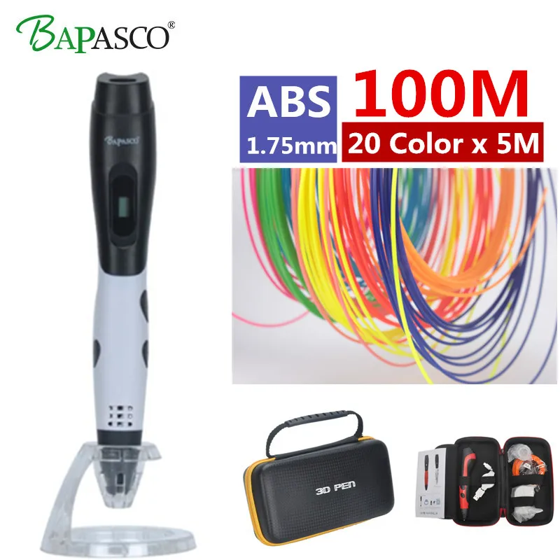 

BAPASCO New 3D Pen Tempaerature OLED Screen 3D Drawing Pen Add abs materail Printing Pen 3D Kids' Safe 3D Doodle Pen wisdom Gift