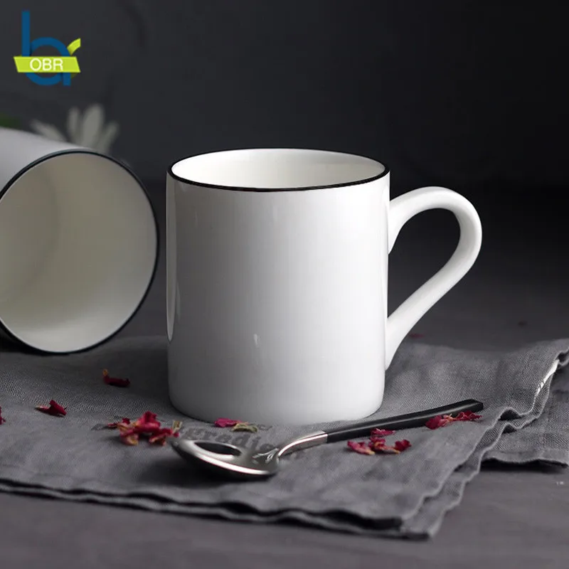 Best OBR 350ml Ceramic Coffee Mug Milk Tea Cup With Handle Creative Drinkware Morning Mug Novelty Gifts Breakfast Cup