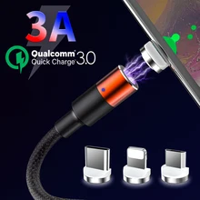 Магнитный кабель Micro usb type C для iPhone X 7 6s кабель освещения 1,2 м usbc 3A провод для быстрого заряда Магнитный Кабель зарядного устройства телефонный шнур