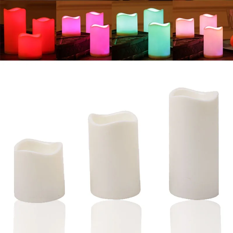 

Candles Light 3 Size 18 Key Remote Control Battery Colorful Best Gift Electronic Smokeless Home Decoration Flickering Flameless