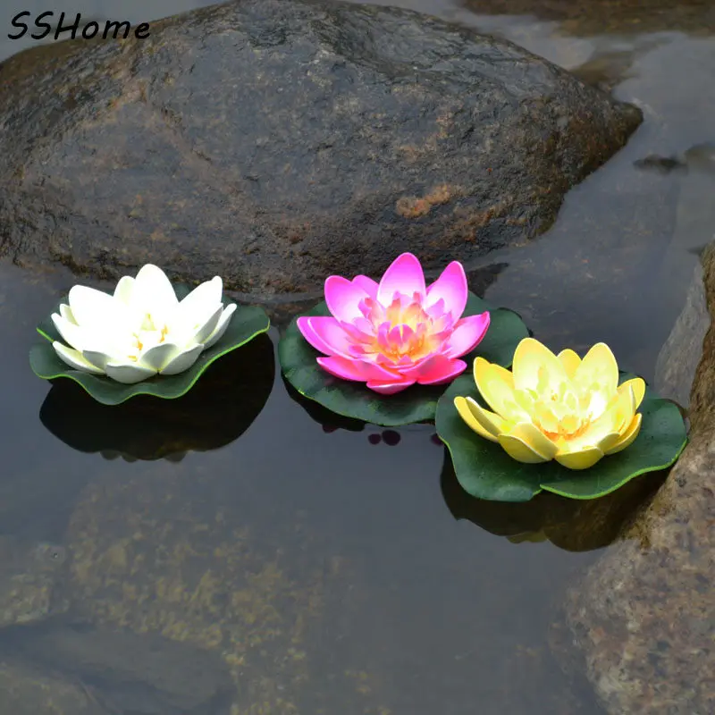 1PC Floating Artificial Lotus Ornament for Aquarium Fish Tank Pond