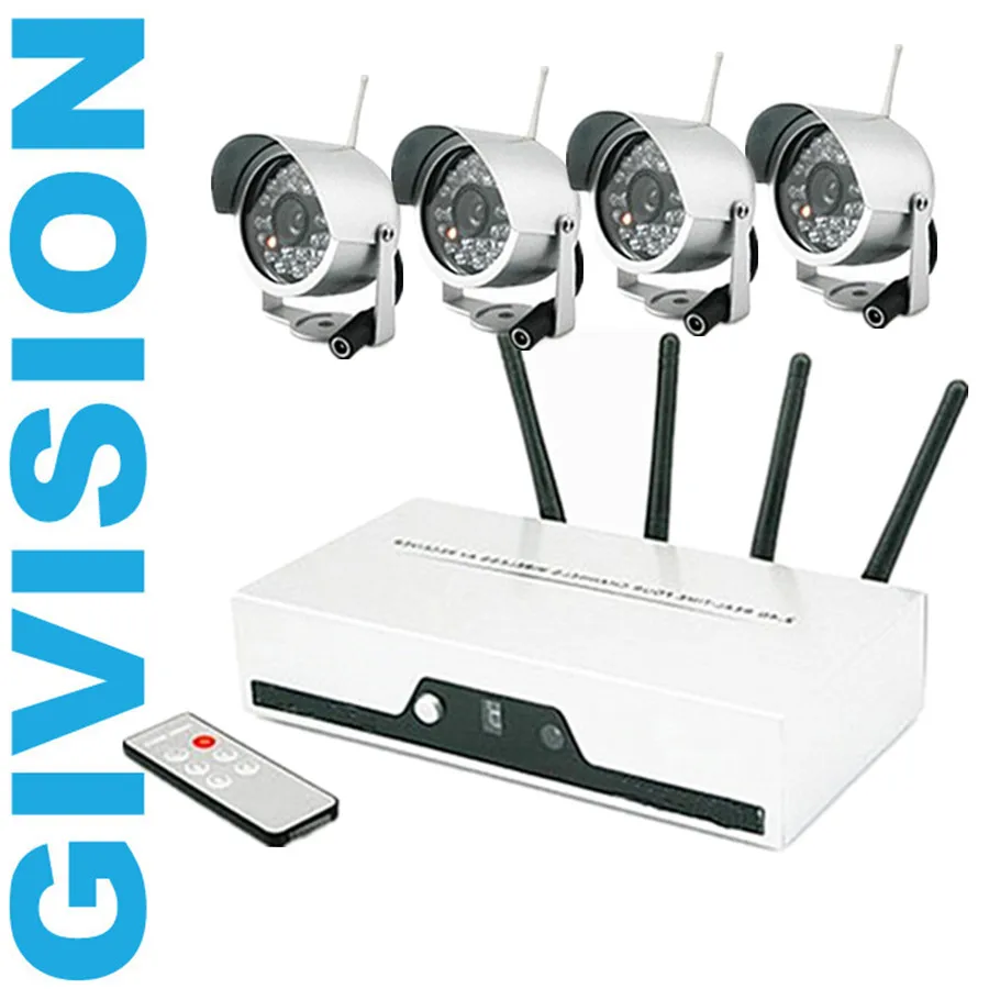 

2.4GHz cctv wireless security digital camera system night vision outdoor wifi Quad Video Audio camera home surveillance system
