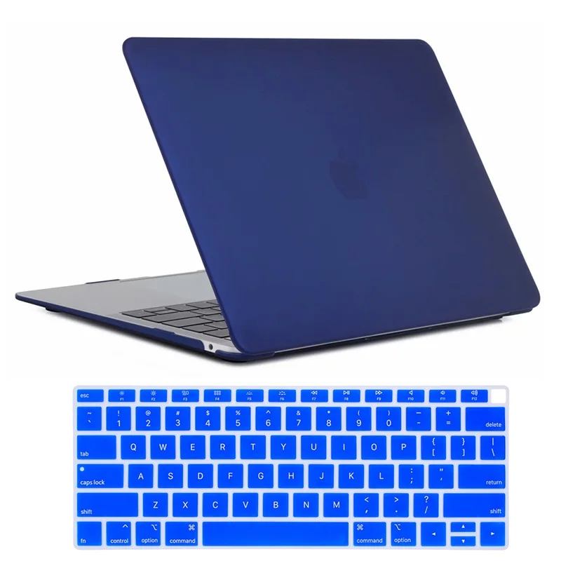 Для MacBook Air 13 дюймов Чехол выпуска A1932, мягкий на ощупь легкий жесткий чехол для нового Mac Book Air 1" с Touch ID - Цвет: Matte Navyblue