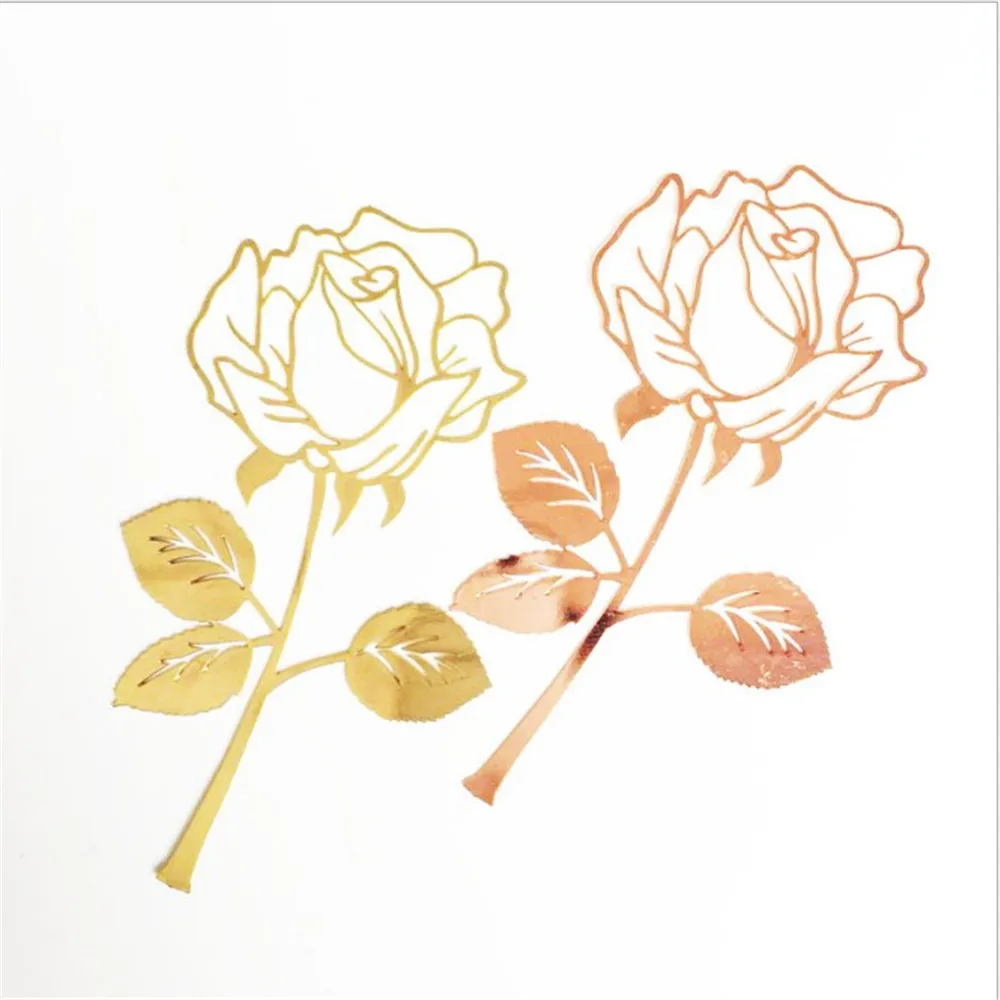 

High-grade Electroplated Rose Metal Bookmark Valentine's Day Creative Gift School Office Supplies Book Teacher Gift