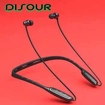 

DISOUR Sport Neckband Bluetooth Headphones Magnet Wireless Stereo Headsets With Mic HIFI Bass Earbuds Earphones Noise Cancelling