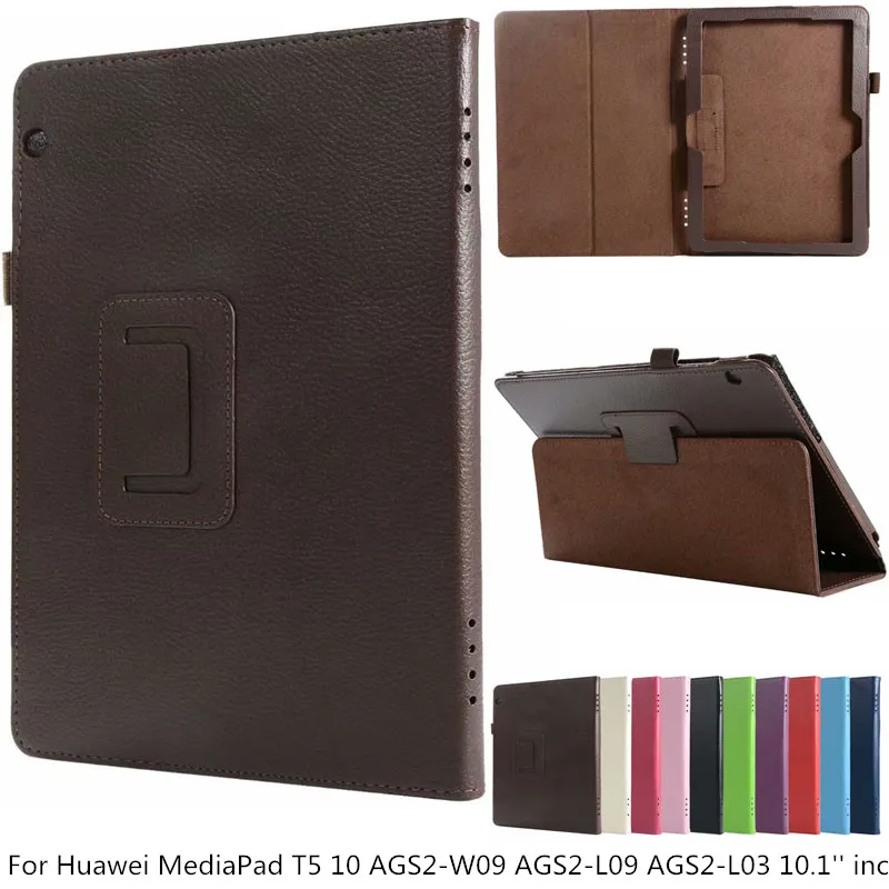

Litchi PU Leather Case For Huawei MediaPad T5 10.1 inch Cover for Huawei Media Pad AGS2-W09 AGS2-L09 AGS2-L03 AGS2-W19+Film