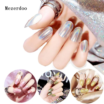 

24Pc Shine False Nails Tips Fake Nail Full Artificial Nails Press on Tips Art Design Mirror Stiletto New Nail Gradient Color Tip
