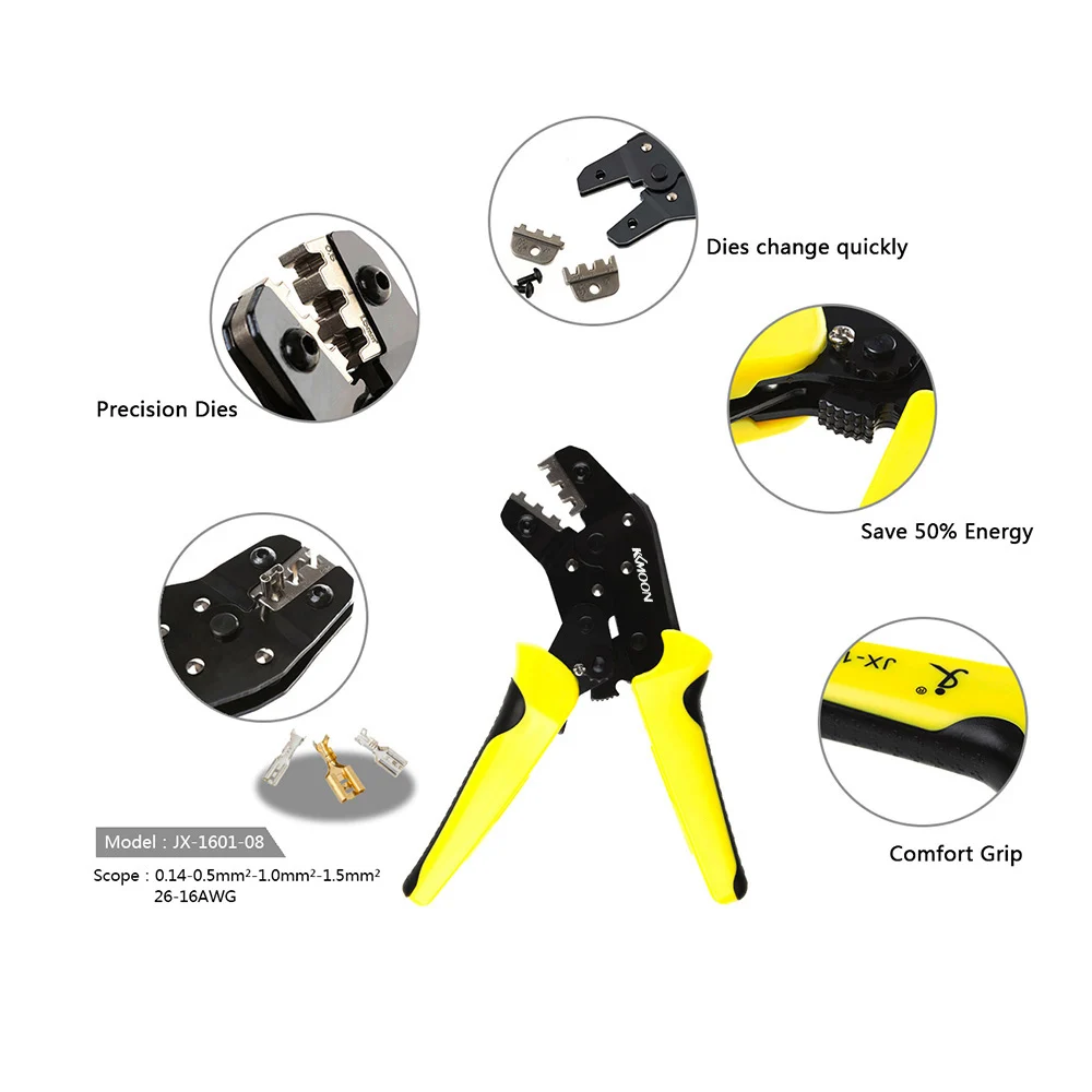 JX-48B Pliers Wire Crimpers Engineering Ratchet Terminal Crimping Pliers JX-48B 3.96 to 6.3mm 26-16AWG Hand Tools