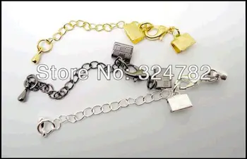 

100set Width 7mm Craft Chain Cord End Caps, Fold Over Cord Ends Caps , Chain End Cap Crimp On Cord jewelry findings