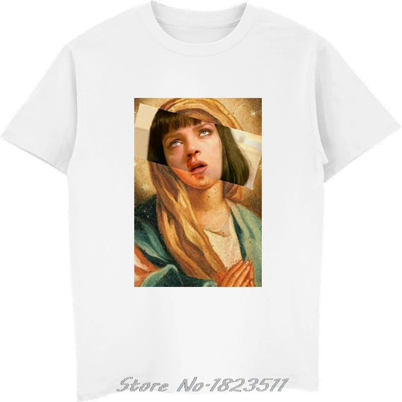 Camiseta Harajuku para hombre, camiseta de la Virgen María