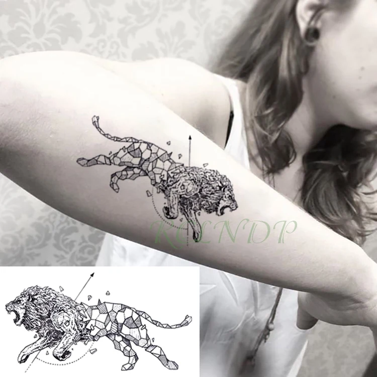 Водостойкая временная татуировка наклейка животное волк Лев орел тату флэш-тату рука запястье ноги рука Шея поддельные татуировки для мужчин и женщин