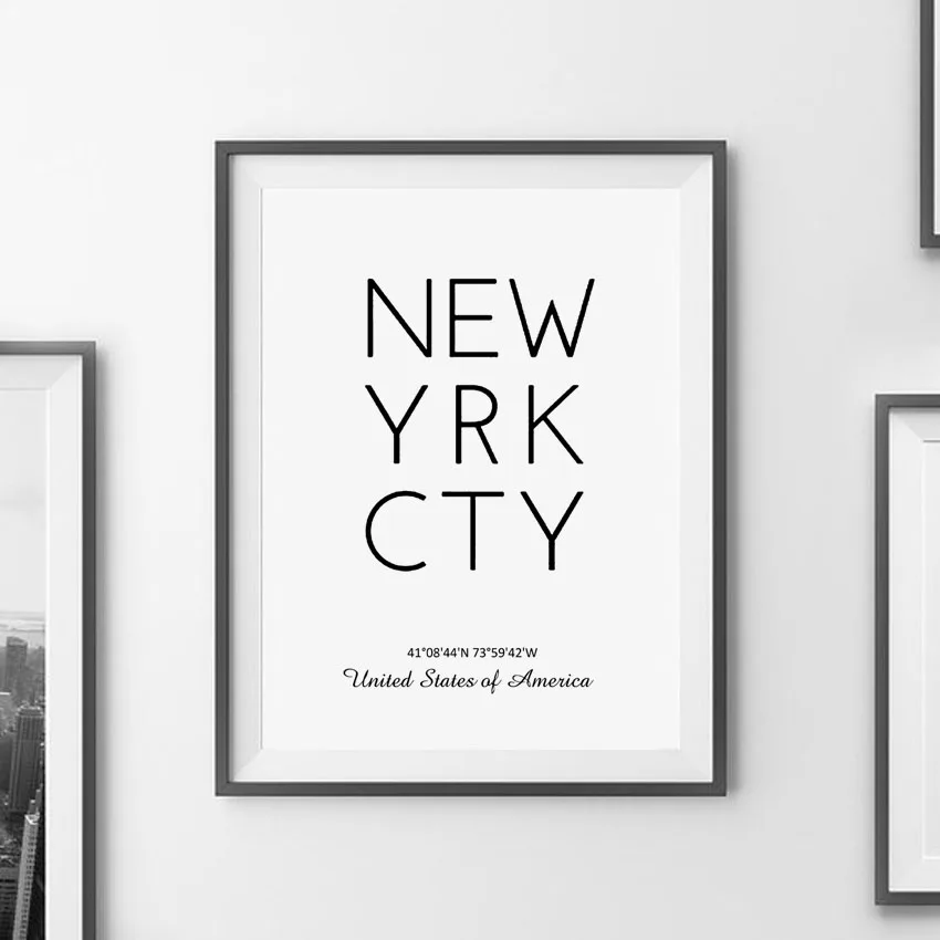 Нью Йорк город координаты холст плакат печать фотографии дома декоративное