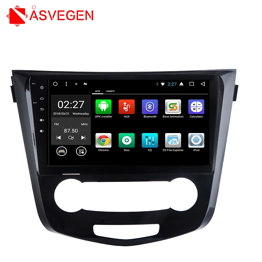 Excellent Asvegen  Android 7.1 Quad Core Car Radio GPS Navigation Stereo Headunit WIFI 4G Media DVD Player For  Nissan X-Trail 2014 0