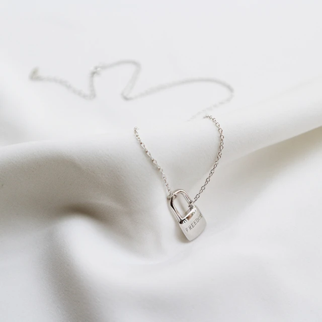 Sterling Silver Lock Pendant Necklace