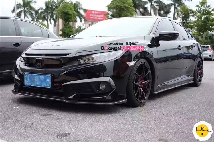 Подходит для Honda Civic для 10 Gen углеродное волокно спереди крючок ветер нож передний спойлер ветер нож