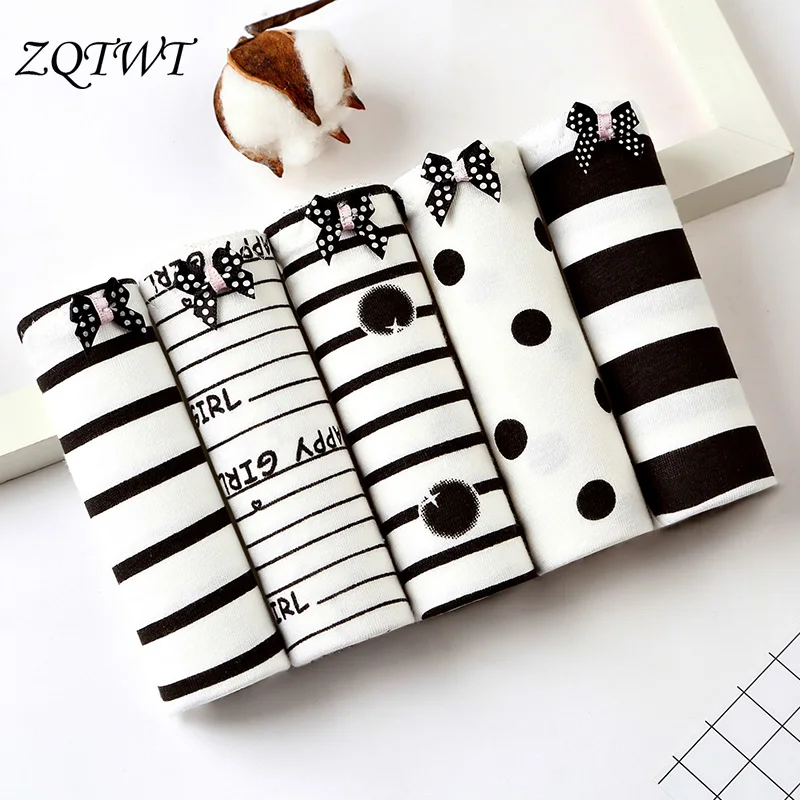 

ZQTWT Briefs For Women Cotton Sexy Lingerie Panties Girls Underwear Stripe Underpants Ladies Briefs 2019 New Calcinha