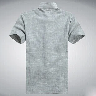 Рубашка из хлопка и льна с коротким рукавом крылом|tai chi shirt|wing chun shirtsbreathable shirt |