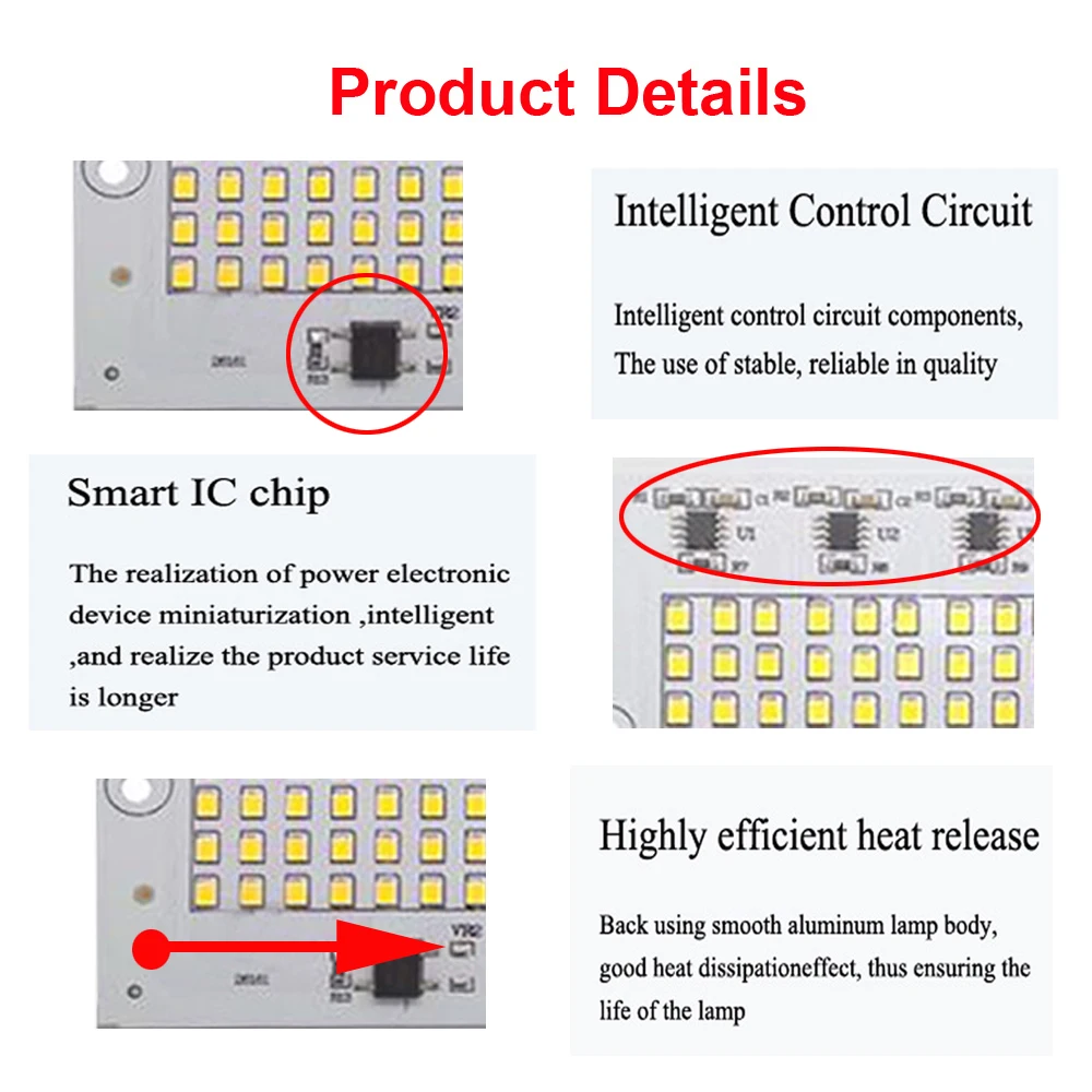 10 шт./лот светодиодный чип SMD для прожектор 10 W/20 W/30 W/50 W/100 W AC220V вход смарт-ic для поделки из двери светильник-прожектор заливающего света