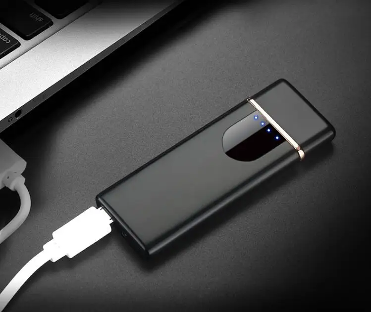 Может заряжаться беспламенная usb Зажигалка для зарядки пальцевая Гироскопическая Зажигалка Электронная зажигалка для курения сенсорный датчик переключатель