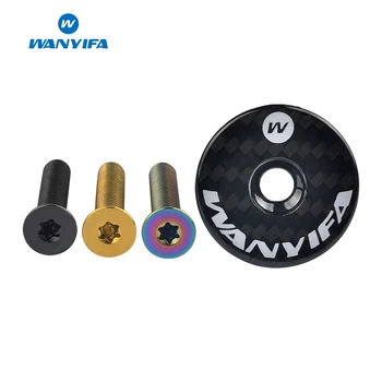 

Wanyifa Titanium Bolt M6x35 + Carbon Fiber Mountain Road Bike Headset Stem Top Cap 28.6mm 1 1/8 for Bicycle Fork Bike Parts