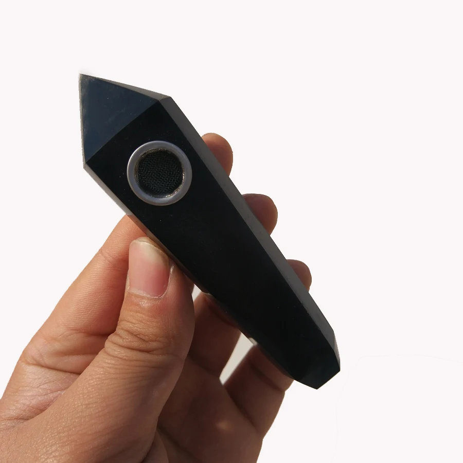 

35 grams of natural quartz crystal healing obsidian pipe smoking point