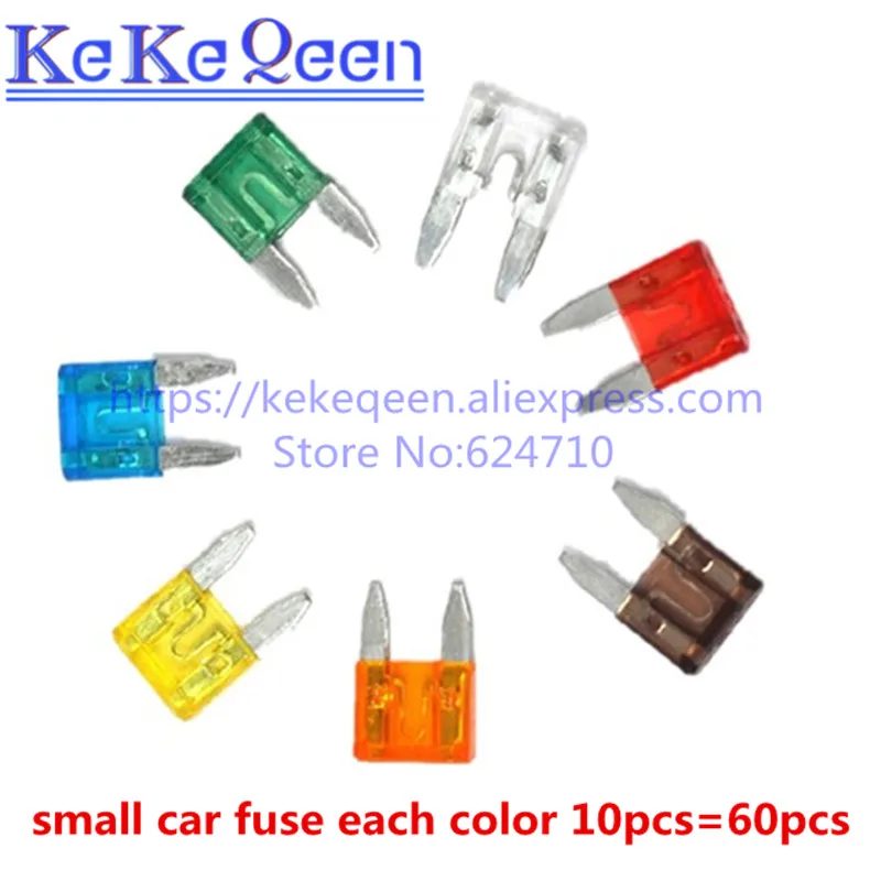 

60pcs Mixed Small Blade Fuse Zinc Alloy and Plastic Material 5A 10A 15A 20A 25 30A AMP Set For Auto Car Truck