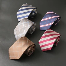 Mantieqingway джентльменские полосатые галстуки для мужчин галстук с рисунком «Шотландка» Gravata Corbata тонкий Vestidos мужской галстук из полиэстера
