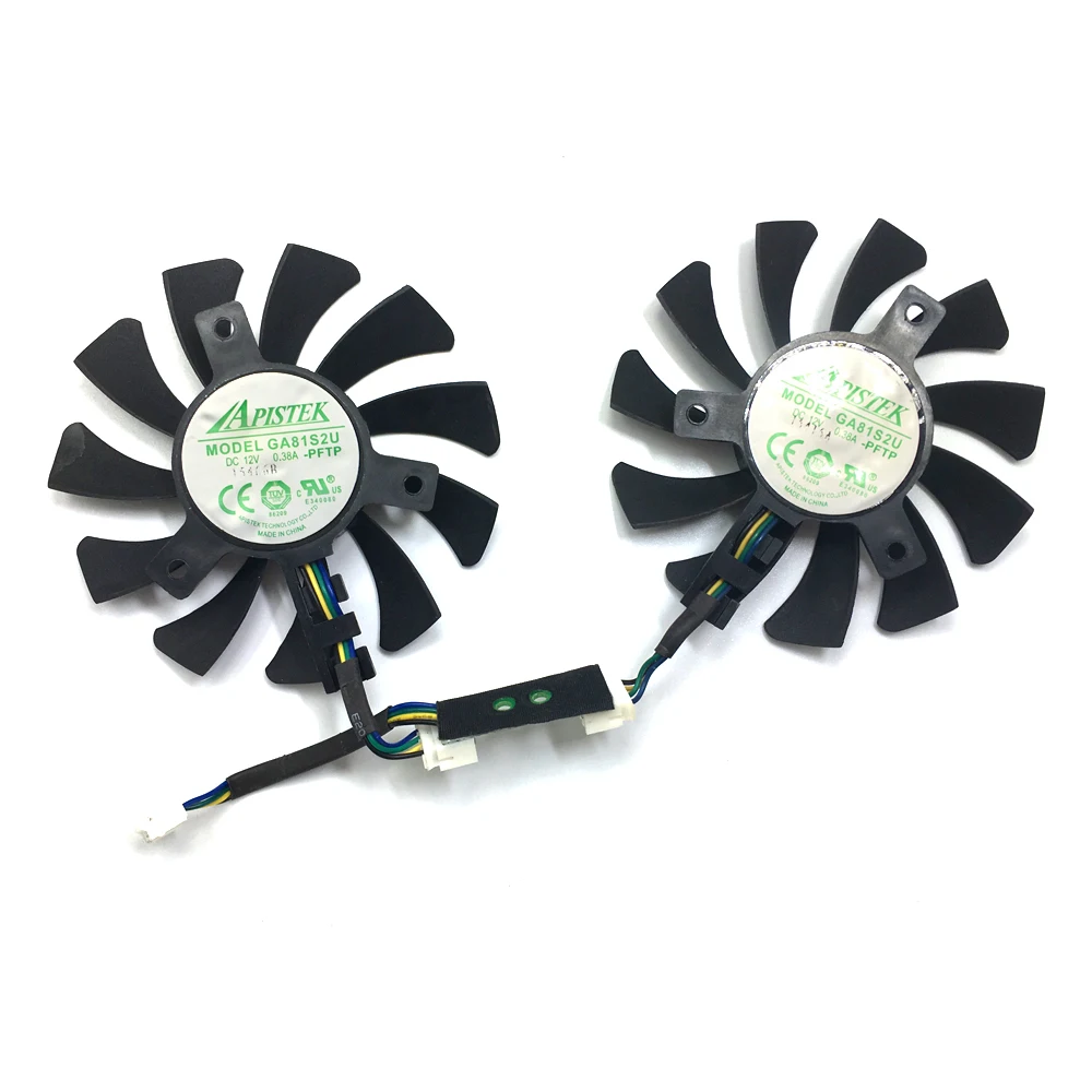 Оригинальный вентилятор для видеокарты 75 мм GA81S2U 4PIN ПК ZOTAC GTX 970 4 Гб GPU|Охлаждающие