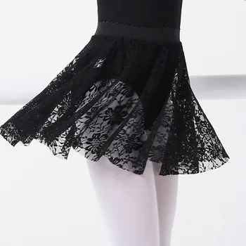 

Lace Ballet Skirts Toddler Girls Training Pull On Dance Skirt White Black Pink Lyrical Leotards Dancewear